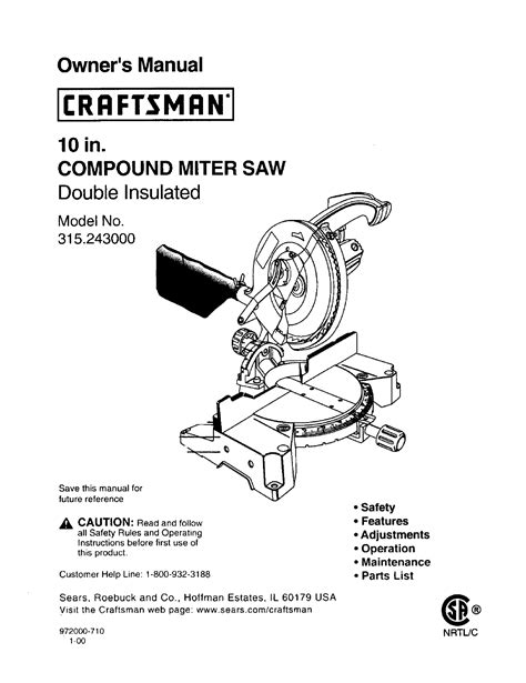 Craftsman Miter Saw Parts Diagram