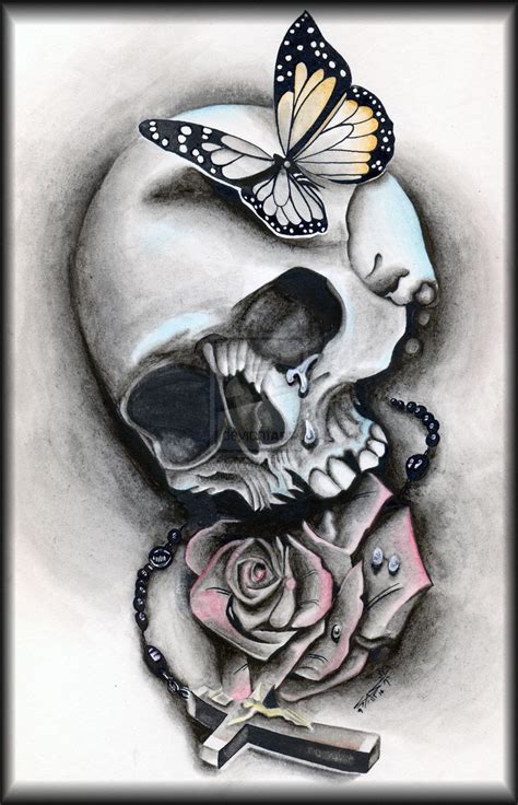 Skull Butterfly By Stylzbug On Deviantart Skull Girl Tattoo Crown Tattoo Design Skull Rose