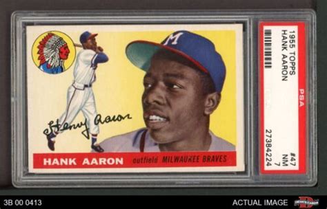 Topps Hank Aaron Braves Hof Psa Nm Ebay