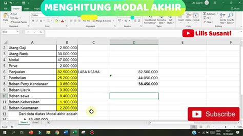 Cara Menghitung Modal Akhir Pada Perusahaan Jasa Pelajaran Akuntansi