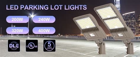 W Led Parking Lot Light Lm With Slip Fitter Ul Dlc Listed