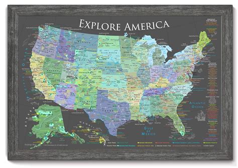 Personalized National Parks Push Pin Map Of The Usa Explore America Map Large Pin