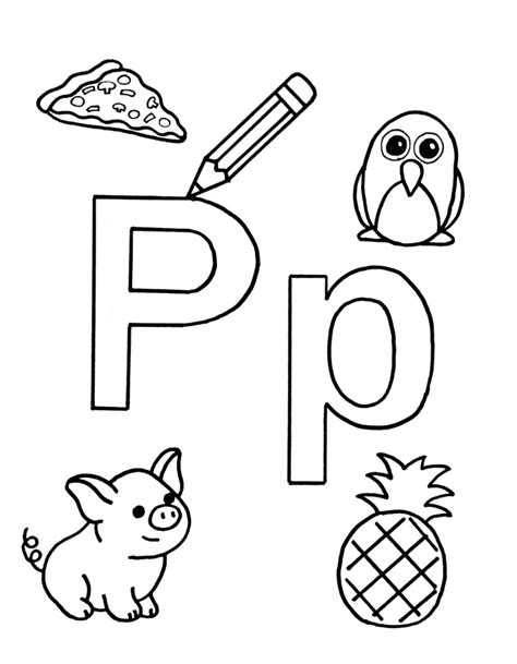 Letter P Coloring Pages