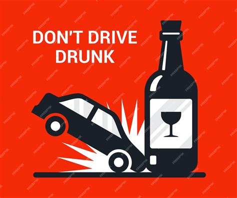 Premium Vector Accident Drunk Driver Poster Driving Intoxicated