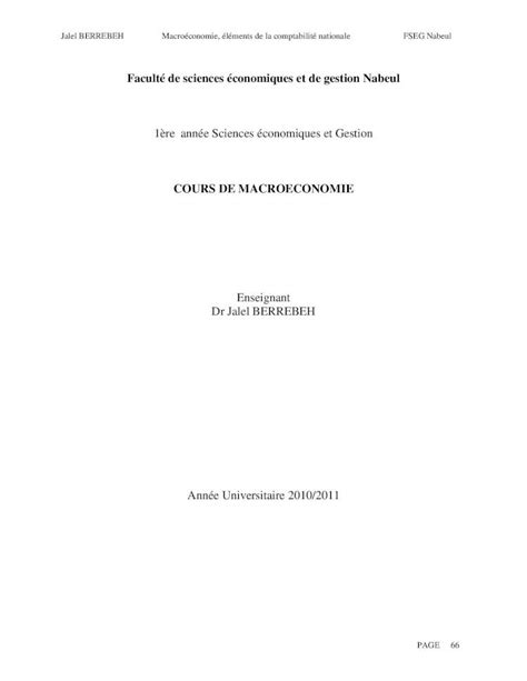 Pdf Cours De Macroeconomie F Schoolcours De Macroeconomie