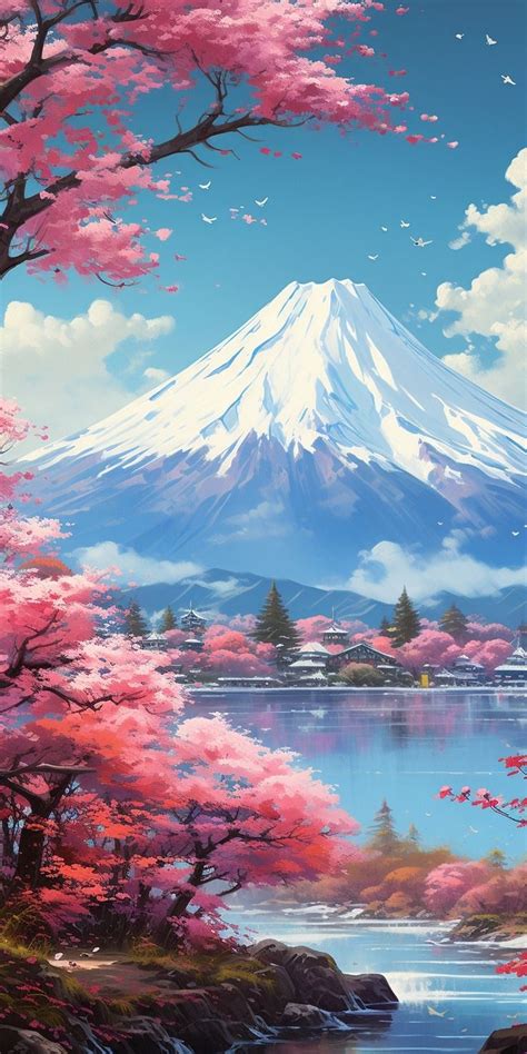 Get Free Cherry blossoms against the backdrop of Mount Fuji 4k wallpaper for iPhone Android | 일본, 건물