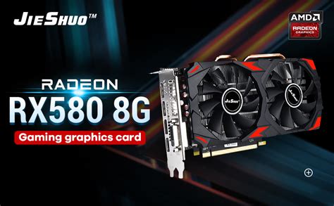 Amazon.com: JIESHUO AMD RX 580 8GB GPU Graphics Card with Dual Fans ...