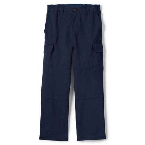 Lands End School Uniform Boys Husky Iron Knee Pull On Cargo Pants