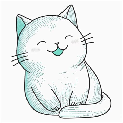 kawaii cat drawing - Print now for free | Drawing Ideas Easy