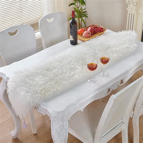 Faux Fur Table Runner Table Runner For Soft Luxury Winter Decor Xmas Table Runner