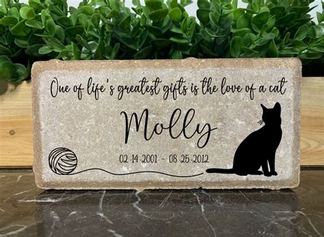 Personalized Cat Memorial Stone X Stone Brick Burial Etsy