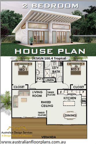 House Plan1004 Lh Tropical Small 2 Bed House Plan Under 80 Sq