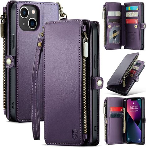 Strapurs Compatible With Iphone 13 Wallet Case With Card Holder【rfid Blocking