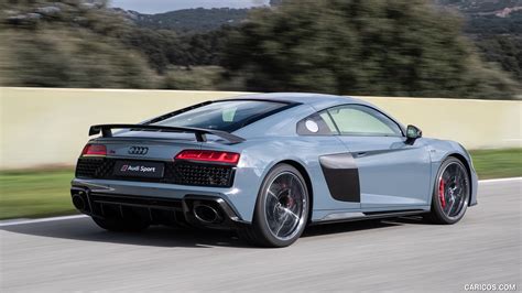 2019 Audi R8 V10 Coupe (Color: Kemora Gray Metallic) | Rear Three-Quarter