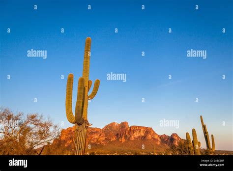 Superstition Mountains Outside Of Apache Junction Stock Photo Alamy