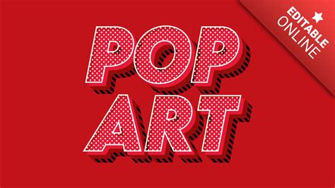 Pop Art Rojo 3d Efecto De Texto Generador De Fuentes