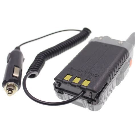 12V DC Car Charger Battery Eliminator For BaoFeng Walkie Talkie UV 5R