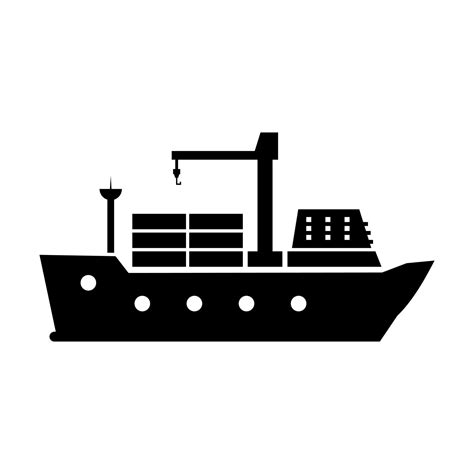 Ship Icon Illustration Vector Color Black Editable Color Black