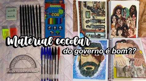 Material Escolar Do Governo Bom Mostrei Todo O Meu Kit De