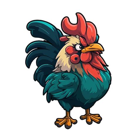 Premium Vector Cute Rooster Cartoon Style