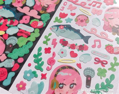 Vocaloid Classic Holographic Stickers Triple Baka Popipo Mcmiku Etsy