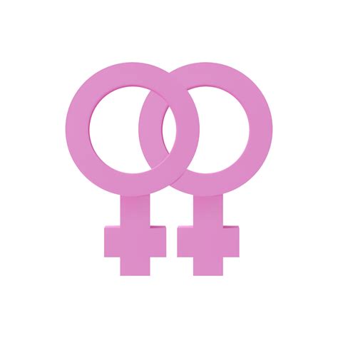 3D Render Lesbian Symbol Female Love Sign Women Couple Homosexual Vector Illustration In Clay