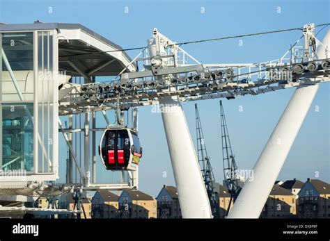 The Emirates Air Line Cable Car London England United Kingdom Uk Stock