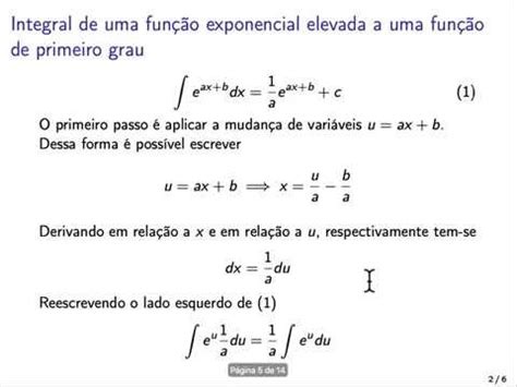 Integral envolvendo exponencial elevada a uma função de primeira ordem