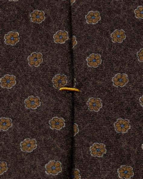 Brown Floral Wool Tie Eton