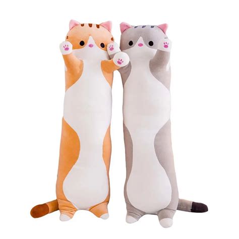 New 50cm Cute Soft Long Cat Pillow Cotton Stuffed Plush Toys Pause