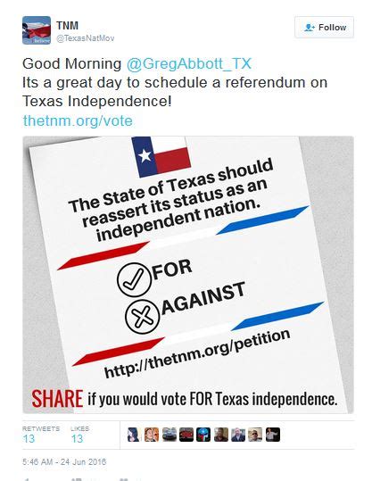 After Brexit, Support Soars For Texas Secession Movement ‘Texit’… | Weasel Zippers