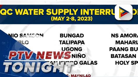 Maynilad Water Service Interruption In Several Quezon City Navotas