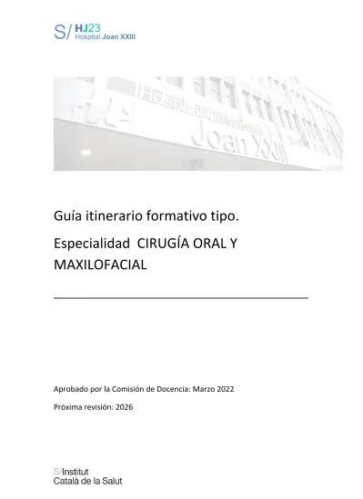 Guía itinerario formativo tipo Especialidad CIRUGÍA ORAL Y MAXILOFACIAL