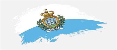 Bandera Nacional De San Marino Con Efecto De Trazo De Pincel De Mancha