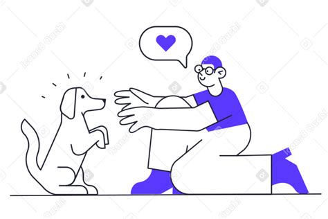 Man Being Affectionate With His Dog Png Svg