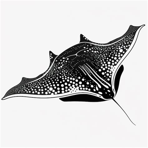 Premium AI Image | Arafed image of a spotted manta ray in black and white generative ai