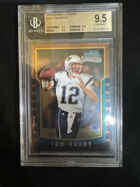 2000 BOWMAN CHROME TOM BRADY ROOKIE RC CARD 236 BGS 9 5 GEM MINT RARE