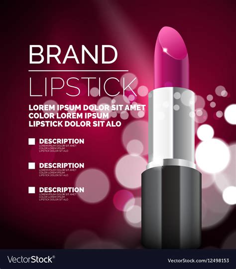 Lipstick Cosmetic Advertising Background Vector Image