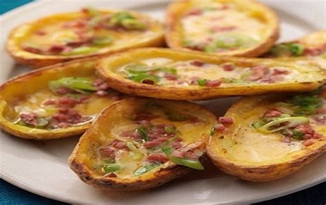 Patatas Rellenas De Jamon Y Queso Al Horno Recetas De Cocina Faciles