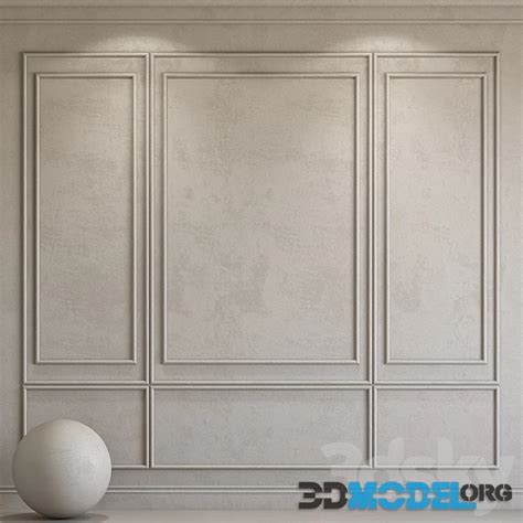 3D Model Decorative Plaster With Molding 134 Silver Gray