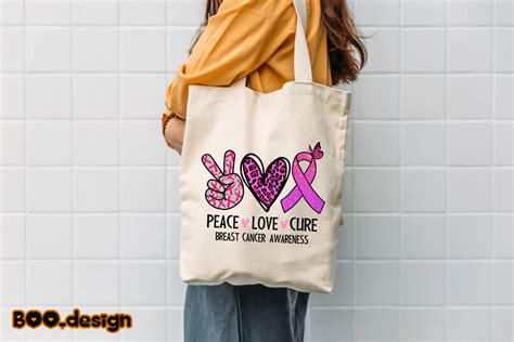 Peace Love Cure Breast Cancer Awareness Graphics By Boodesign