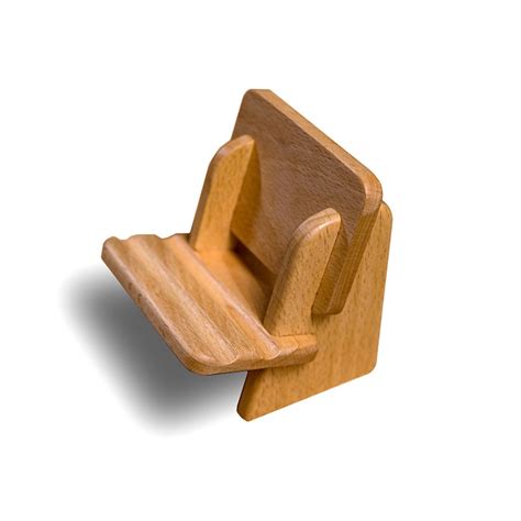 Beech Walnut Wood Chair Phone Holder Stand | Phone Storage Organizer