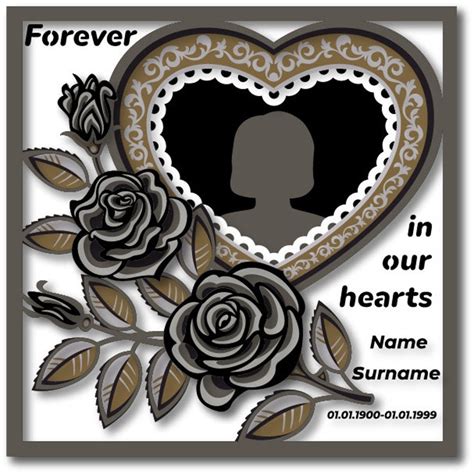 Customizable Memorial Shadow Box Svg Files For Cricut Etsy