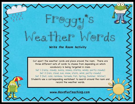 Weather Words Activity By Teach Simple