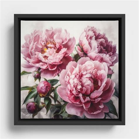 Shop Pink Peonies Framed Canvas By Vanoverdesigns On Society6 Canvas