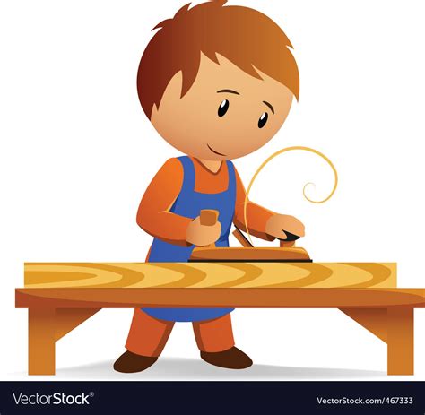 Cartoon Carpenter Royalty Free Vector Image Vectorstock