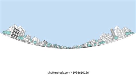 Vector Illustration Cityscape Line Drawing Illustration Stock Vector ...