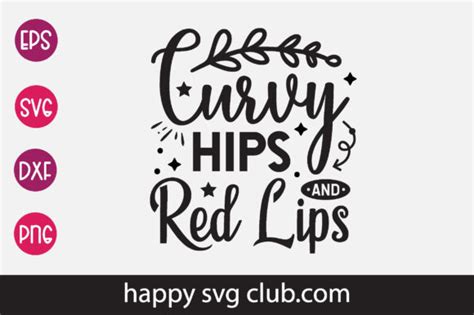 2 Curvy Hips And Red Lips Svg Designs And Graphics