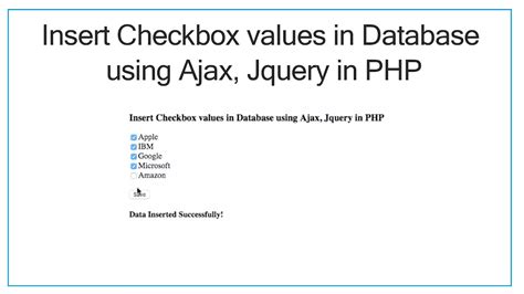 How To Send Multiple Checkbox Value In Php Using Ajax