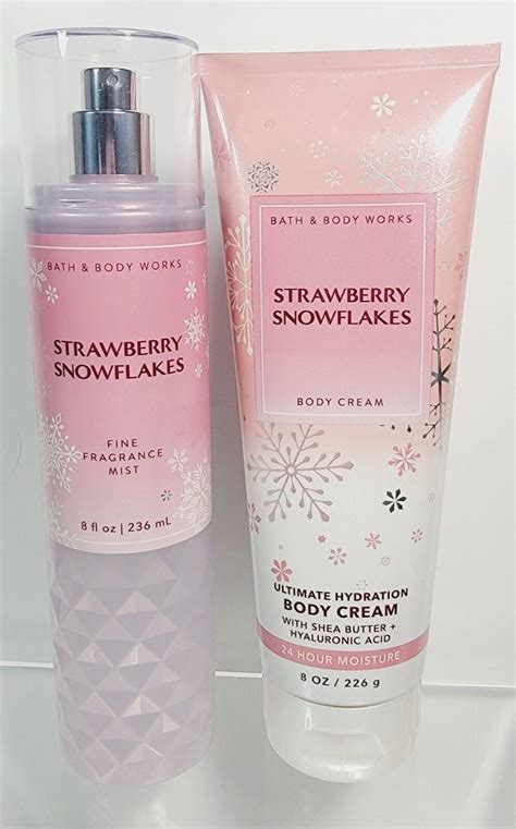 STRAWBERRY SNOWFLAKE Bath Body Works Fine Fragrance Mist Body Cream